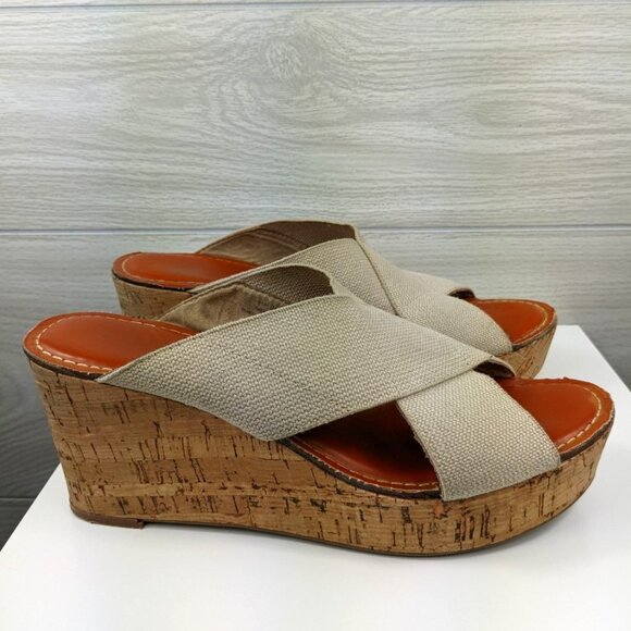Taupe Solanz Cork Wedge 9.5 - Picture 10 of 11